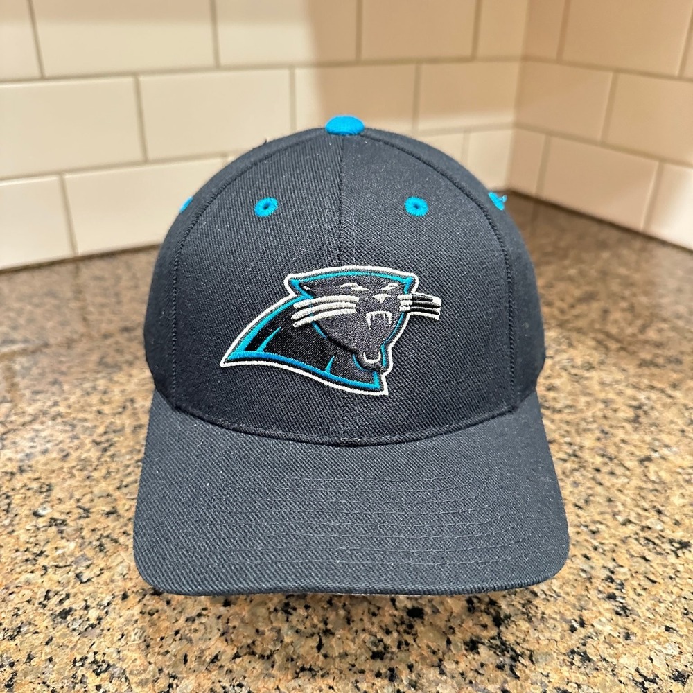 Vtg 90s Carolina Panthers Hat Logo Athletic Snapback Black Deadstock New Sample
